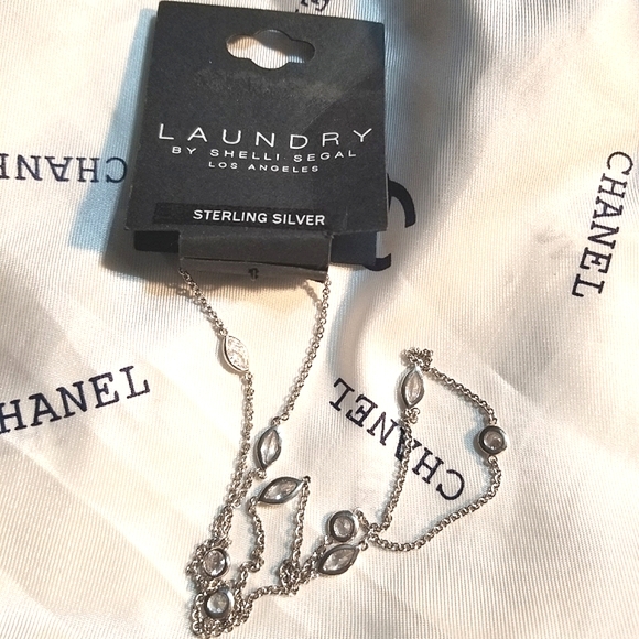 LAUNDRY by Shelli Segal STERLING Crystal Necklace - Picture 4 of 7